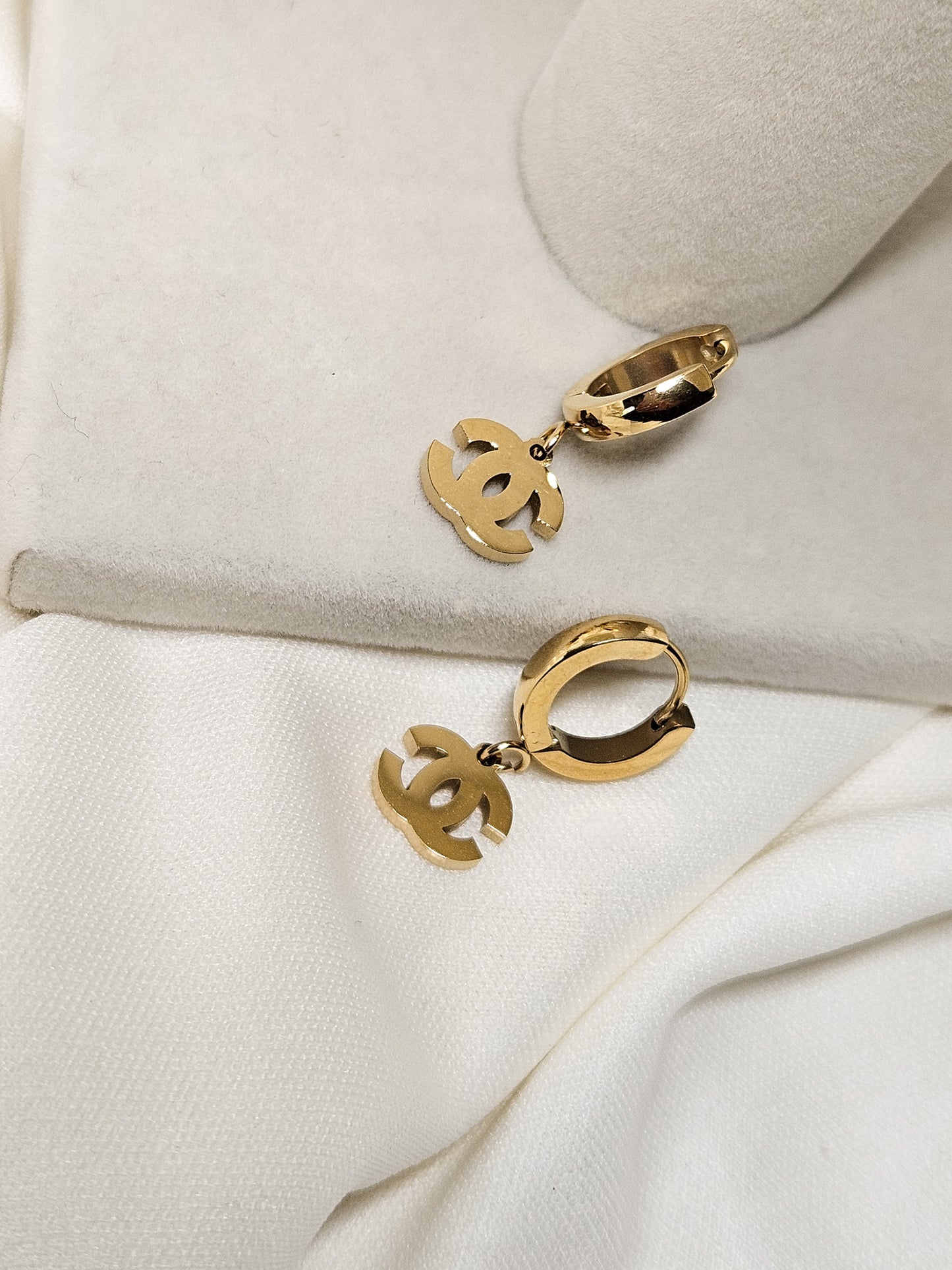 Gold C Earrings